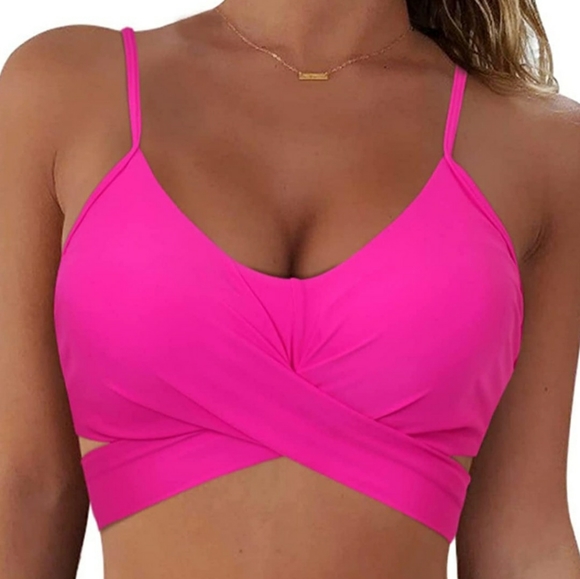 Other - Limeeke Padded Swimsuit Top with Cross Back Straps